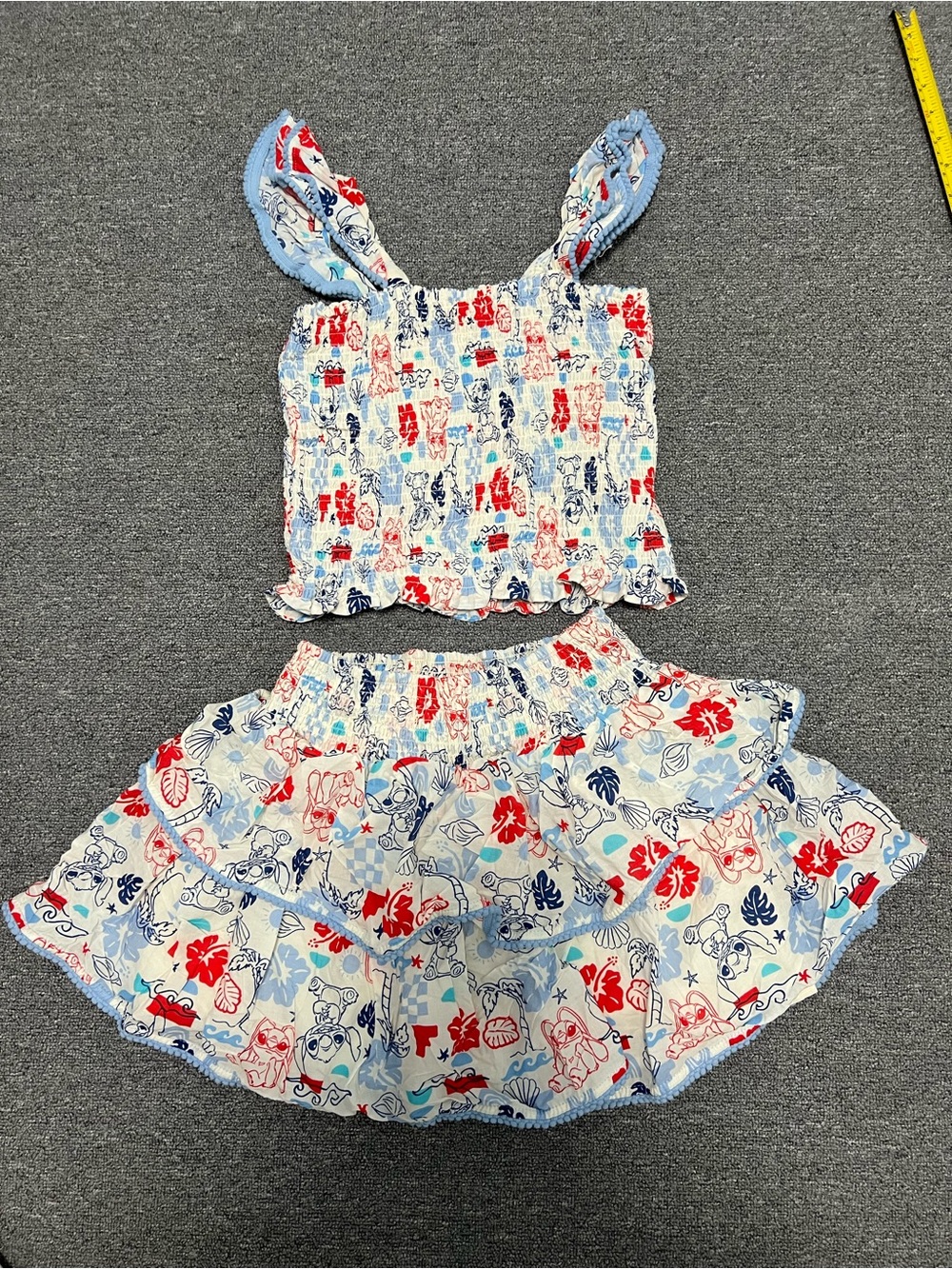 Cat & Jack Disney Stitch Two-Piece Smocked Top and Skirt Set